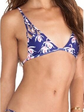 Acacia Swimwear Santorini Bikini Top in Blue Island Orchid